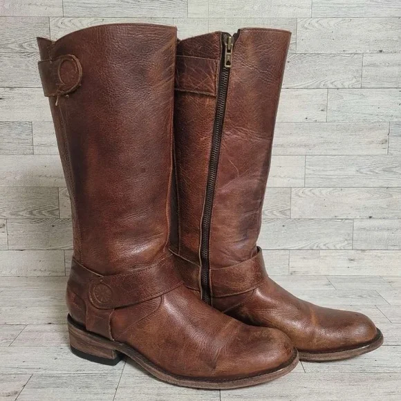 Women’s Old Gringo Palau Western Brown Leather Harness Campus Boots Size 8.5 B - Picture 2 of 12